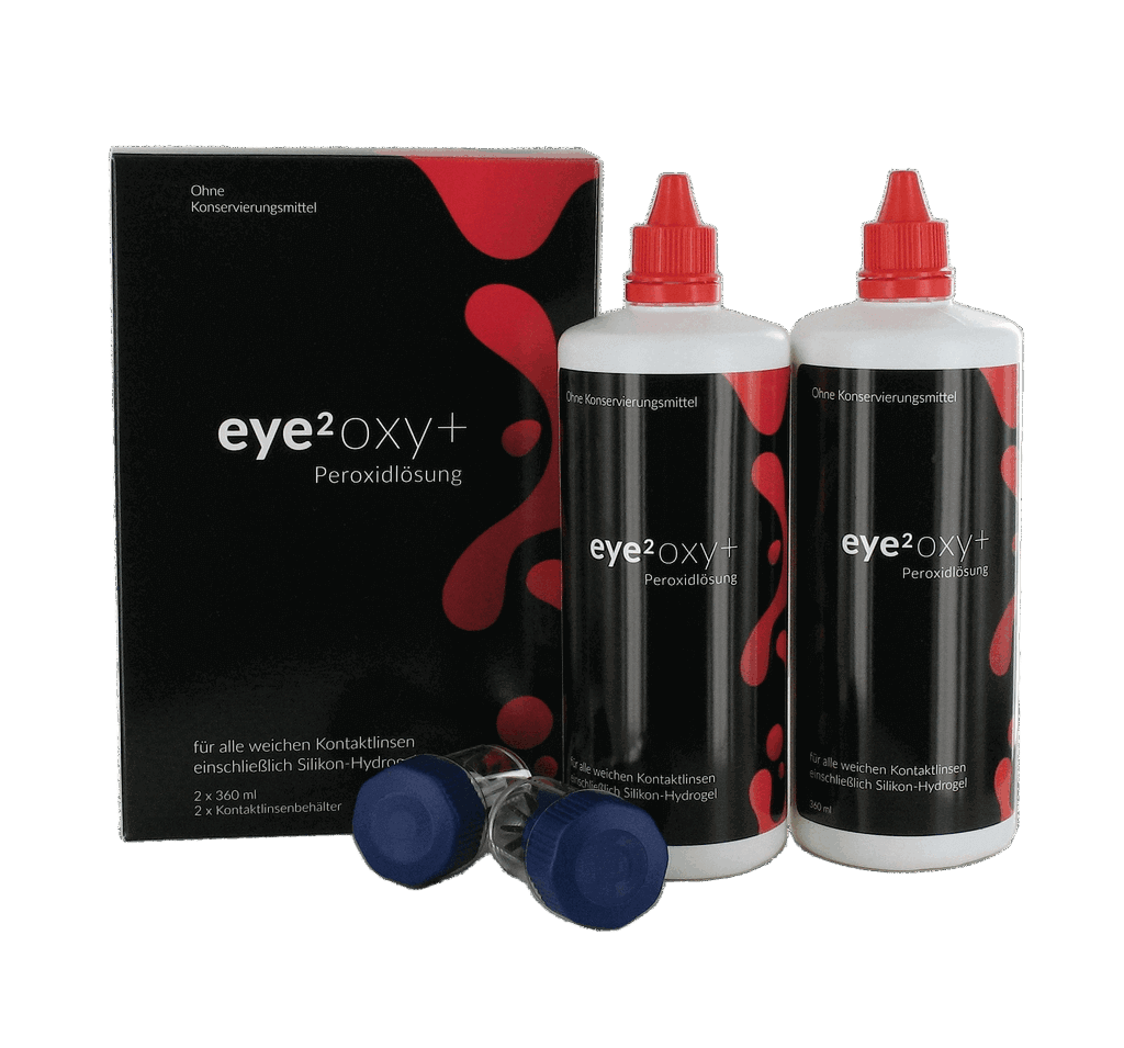 eye2 oxy+ Peroxidlösung (2x360ml + 2 Linsenbehälter mit Platindisk)