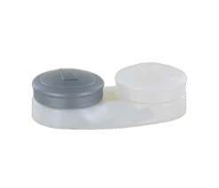 Flacher Kontaktlinsenbehälter Grau-Weiß